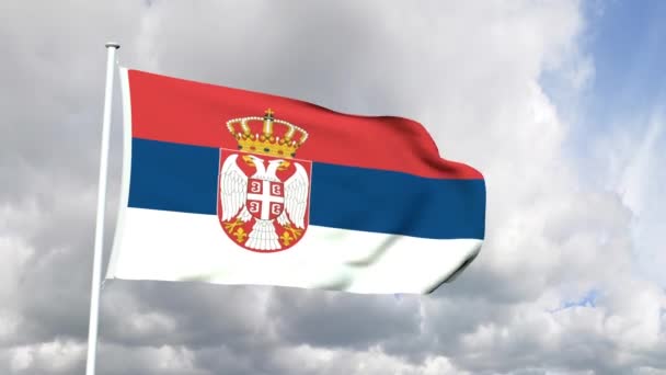 Bandera de Serbia — Vídeo de stock