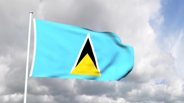 Vlag van Saint Lucia — Stockvideo