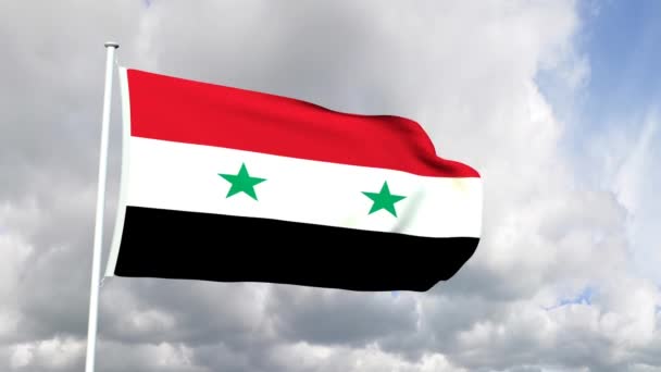 Flagge der Arabischen Republik Syrien — Stockvideo