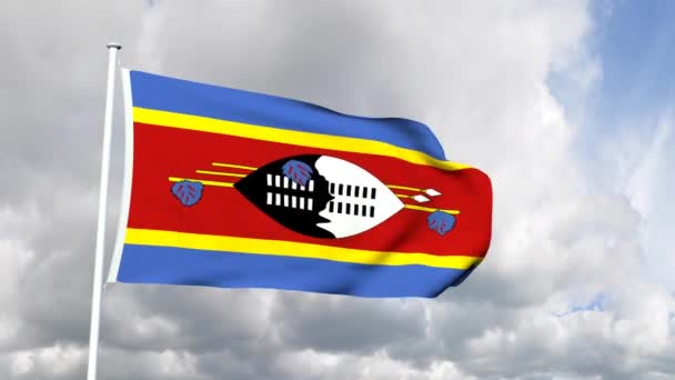 Bandera de Swazilandia — Vídeos de Stock