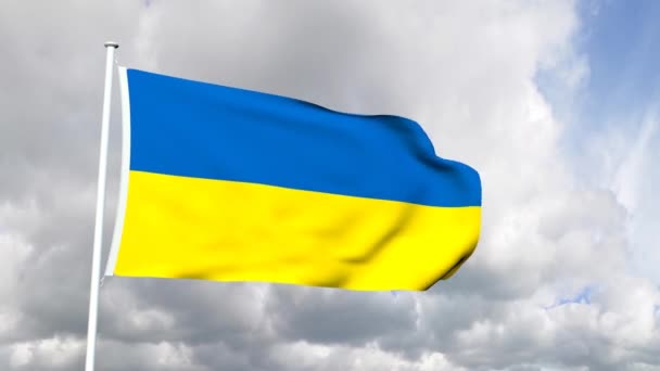 Flagga Ukraina — Stockvideo