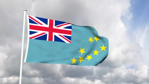 Tuvalu bayrağı — Stok video