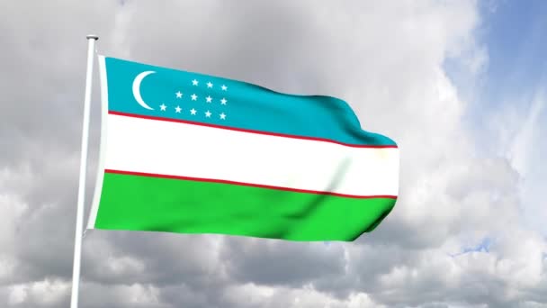 Üzbegisztán lobogója — Stock videók