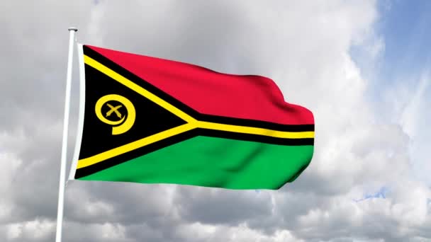 Vanuatu Cumhuriyeti bayrağı — Stok video