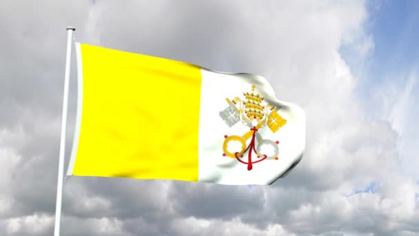 Vatikán zászlaja — Stock videók