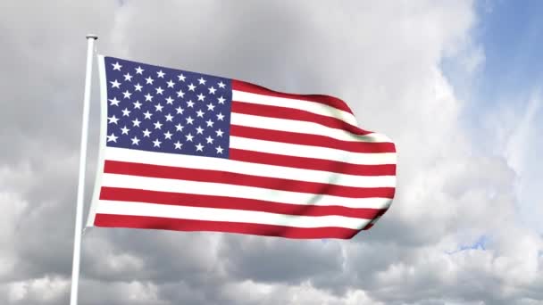 Flagge der Vereinigten Staaten von Amerika — Stockvideo