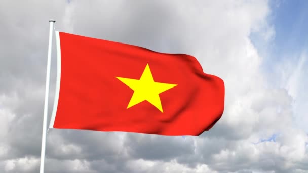Bandera de Vietnam — Vídeos de Stock