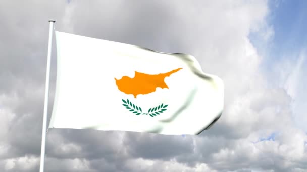 Kıbrıs Cumhuriyeti bayrağı — Stok video