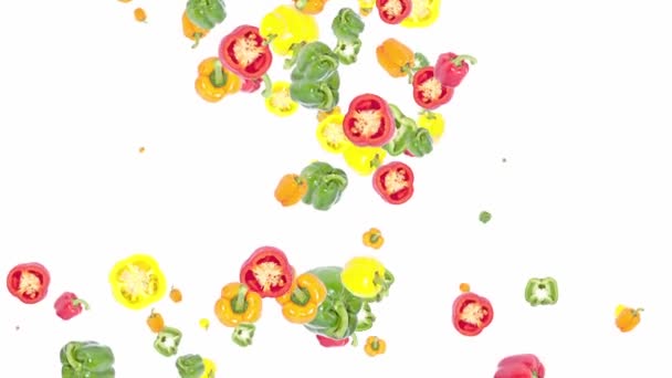 下降蔬菜塑造的心 — 图库视频影像