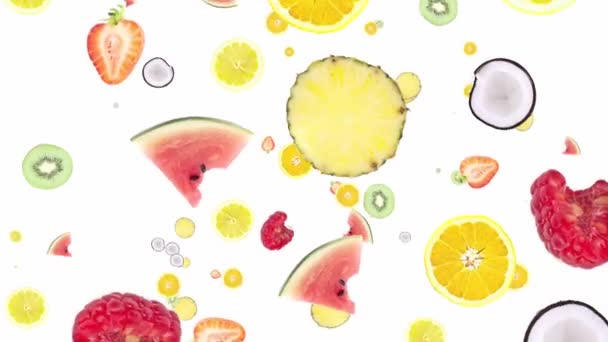 Frutas em queda — Vídeo de Stock