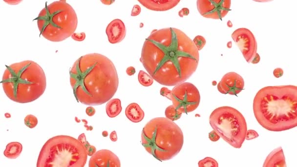 Tomates em queda — Vídeo de Stock