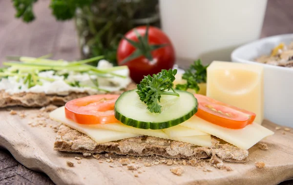 Desayuno saludable en madera — Foto de Stock