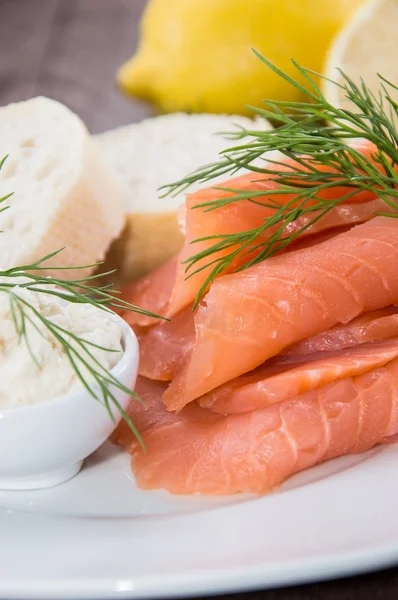 Plate with Salmon — Stock Photo, Image