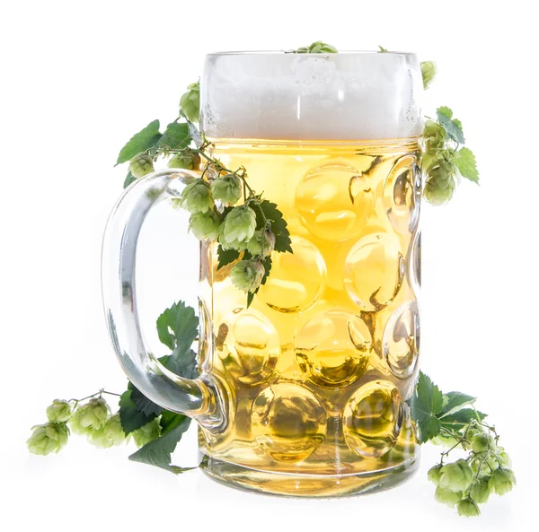 Mug of Beer on white — Stock Photo, Image