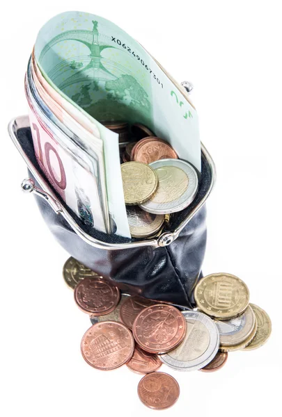 Wallet with Bills and Coins — Stock Photo, Image