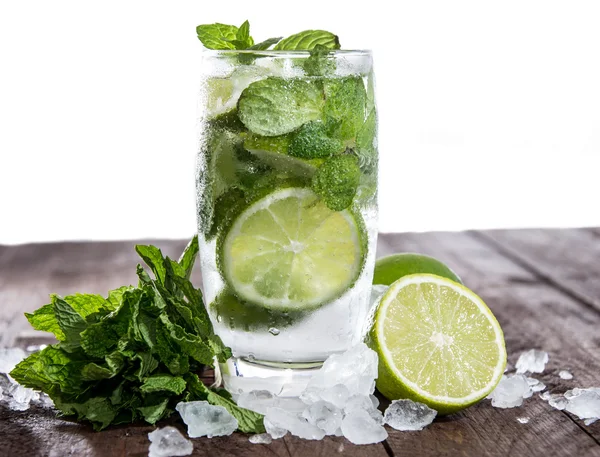 Mojito on wood against white — Stock Photo, Image