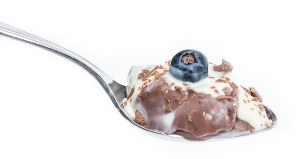 Chocolate Pudding with Vanilla Sauce — Stock Photo, Image