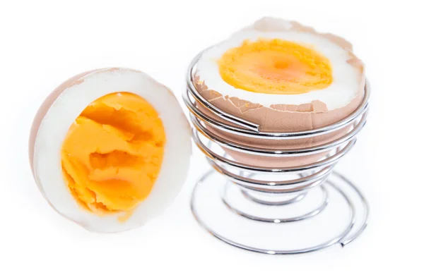 Halved egg isolated on white — Stock Photo, Image