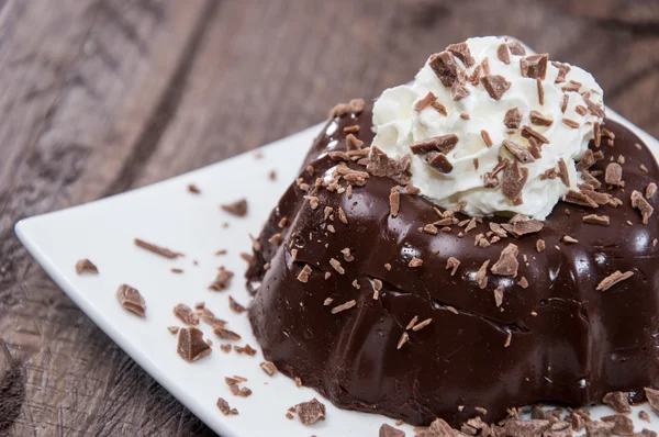 Homemade Chocolate Pudding on a plate — Stock Photo, Image