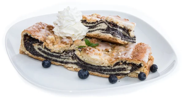 Pastel de semillas de amapola en blanco — Foto de Stock