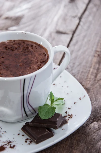 Taza con chocolate caliente — Foto de Stock