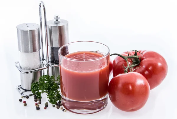 Succo di pomodoro isolato su bianco — Foto Stock