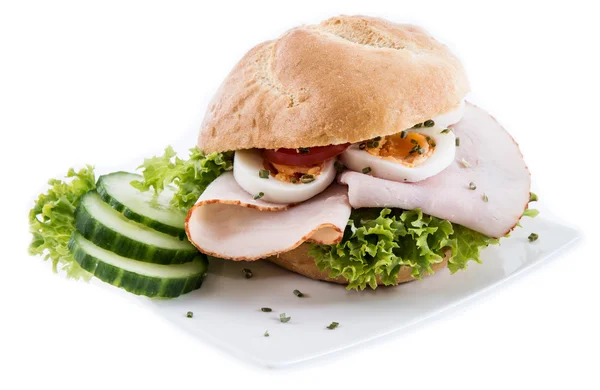 Chicken Sandwich isolated on white — Stock Photo, Image