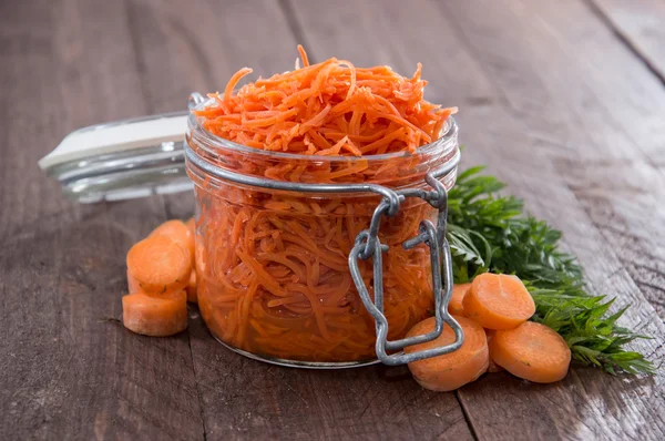 Glass with Carrot Salad — Stock Photo, Image