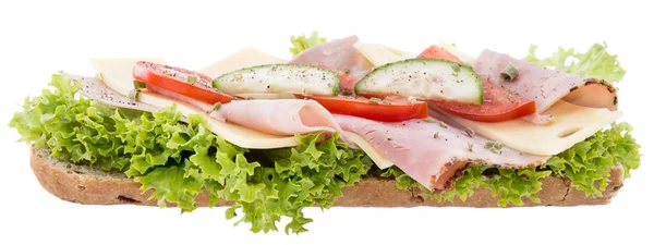 Sandwich au jambon et fromage sur blanc — Photo