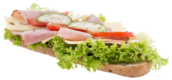 Sandwich au jambon et fromage sur blanc — Photo