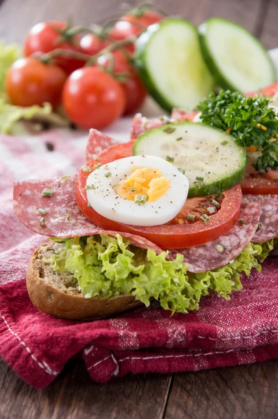Sandwich al salame fresco — Foto Stock