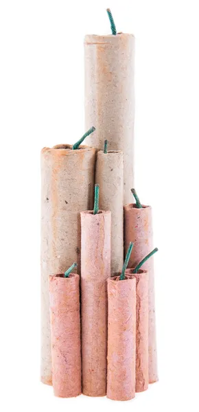 Firecrackers isolados com Copyspace — Fotografia de Stock