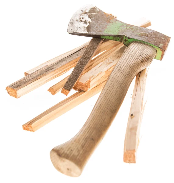 Montón de madera con hacha —  Fotos de Stock