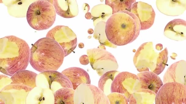 Caída de manzanas como video de fondo — Vídeo de stock