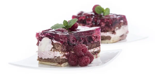 Tarta de frambuesa aislada en blanco — Foto de Stock