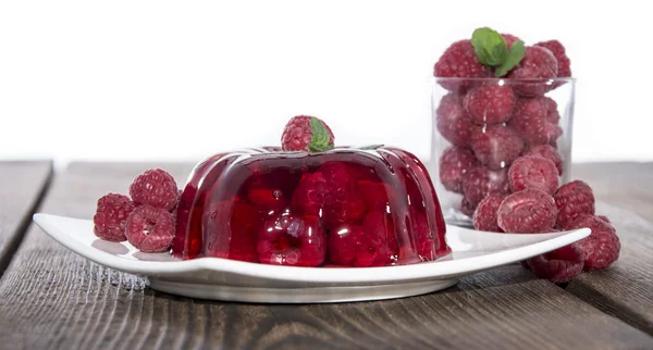 Raspberry Jello isolated on white — Stock Photo, Image