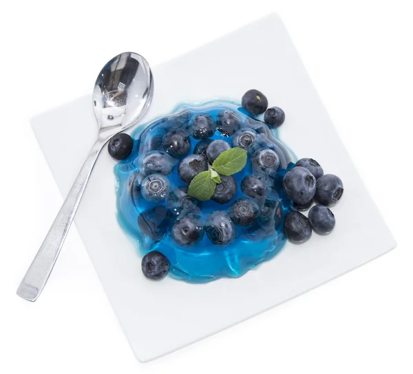 Blueberry Jello isolated on white — Stock Photo, Image