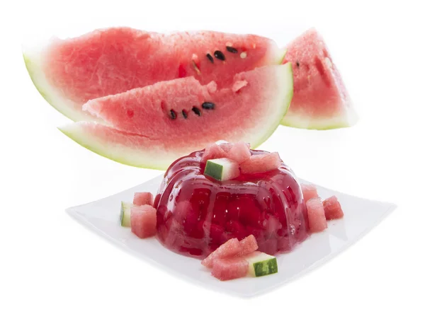 Watermelon Jello isolado em branco — Fotografia de Stock