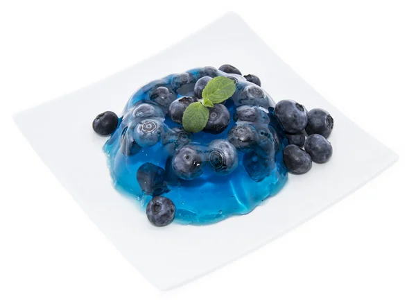 蓝莓果冻上白色隔离 — 图库照片