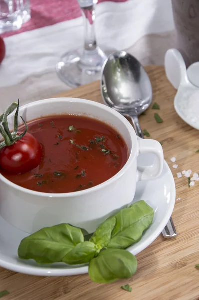 Sopa de tomate acabado de fazer — Fotografia de Stock
