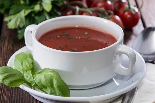 Sopa de tomate acabado de fazer — Fotografia de Stock