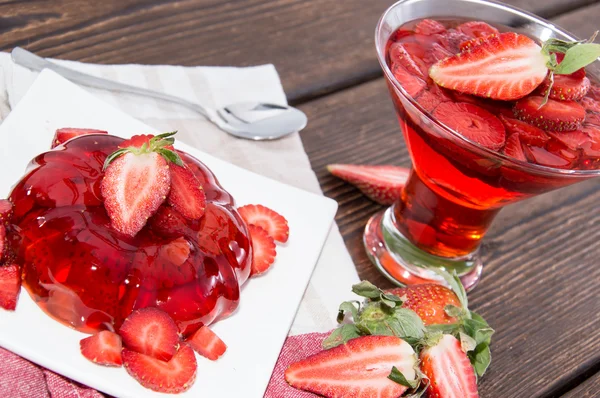 Portion of Strawberry Jello — Stock Photo, Image