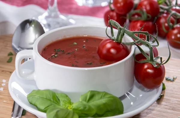 Sopa de tomate acabado de fazer — Fotografia de Stock