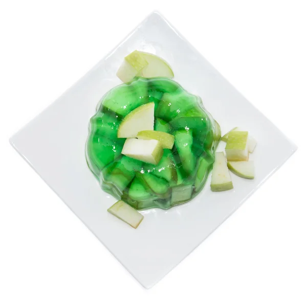 Porção de Apple Jello em branco — Fotografia de Stock