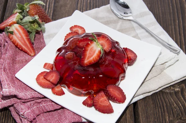 Porción de gelatina de fresa — Foto de Stock