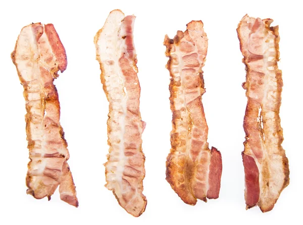 Bacon ränder isolerad på vit — Stockfoto