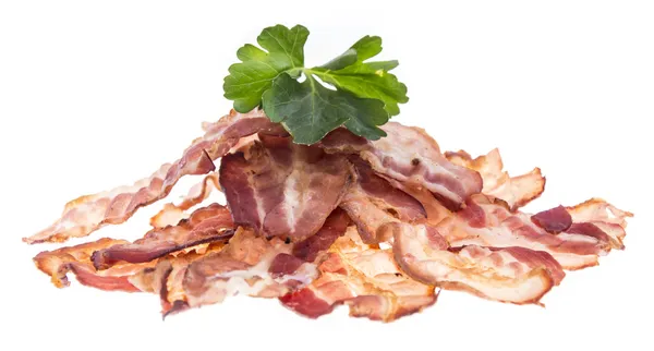 Bacon isolerad på vitt — Stockfoto