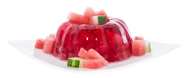 Watermelon Jello on white — Stock Photo, Image