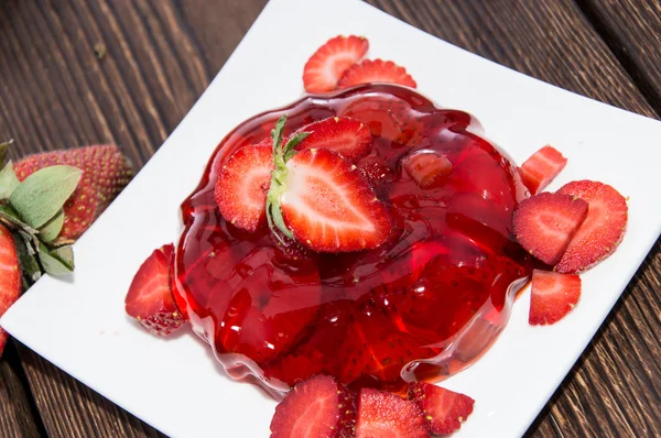Porción de gelatina de fresa — Foto de Stock