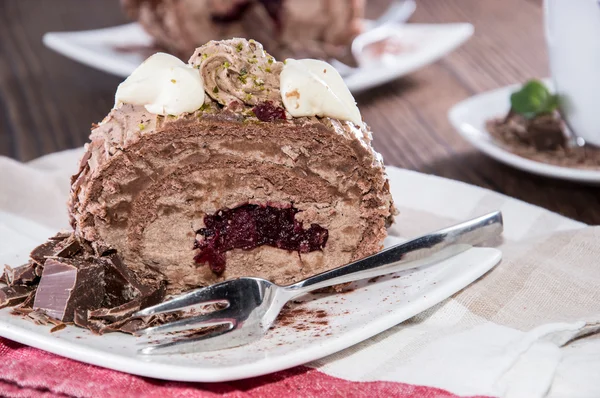 Bolo de chocolate acabado de fazer — Fotografia de Stock